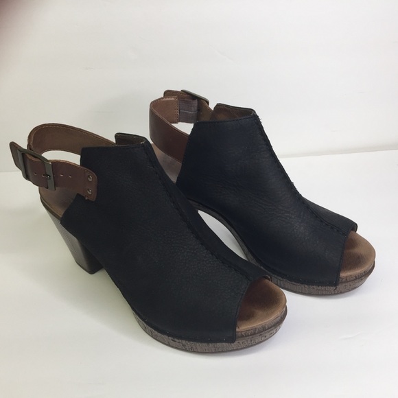 Dansko Black Open-Toe Sandals - Picture 1 of 10